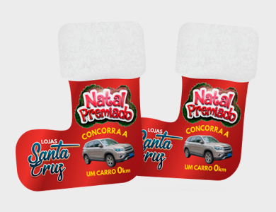 Móbile Bota de Papai Noel Grande PVC 0,3 mm Verniz Total Frente e Verso 35,6x43,4 cm - 4x4 - 250 unid